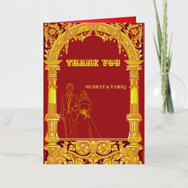 Luxury Muslim Nikah Wedding Greetings  Foil Greeting Card (Front)