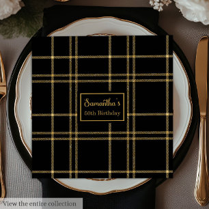 Luxury Napkins Black Gold Glitter Cocktail Party