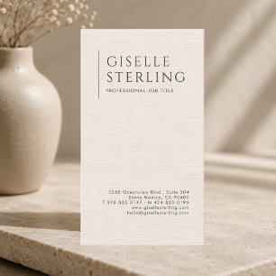 Luxury Natural Ivory Linen Business Card