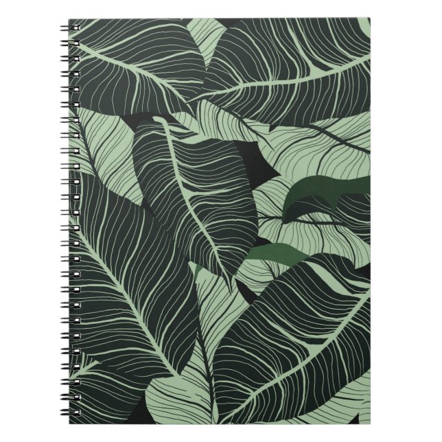 Luxury nature leaves background. Floral pattern, T Notebook (Front)