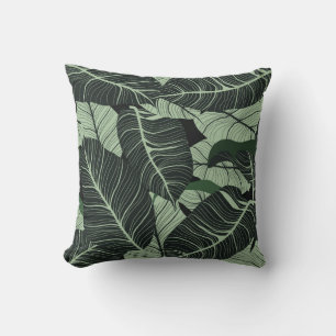 Luxury nature leaves background. Floral pattern, T Throw Pillow