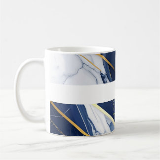Luxury Navy Blue and Gold Marble Geometric Pattern Coffee Mug