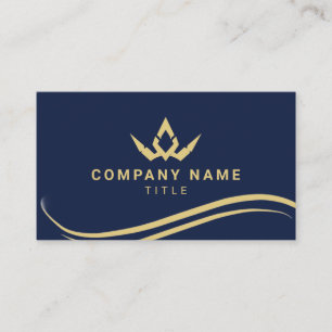 Luxury Navy Blue and Gold Royal Business Card