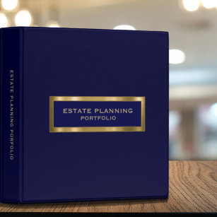 Luxury Navy Blue Estate Planning Portfolio Binder