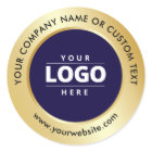 Luxury Navy Blue Gold Business Logo Shipping