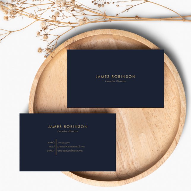 Luxury Navy Blue & Gold Modern Professional Business Card (Creator Uploaded)