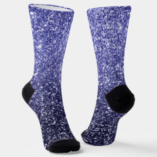 Luxury Navy Blue Gradient Glitter Socks
