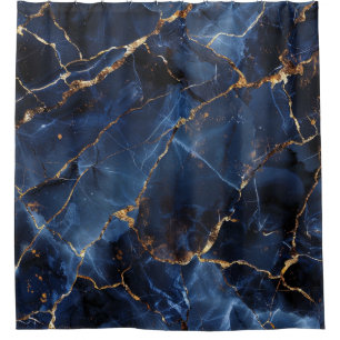 Luxury Navy Blue Kintsugi Marble Gold Agate