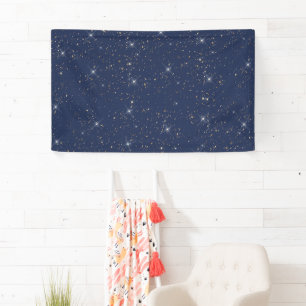 Luxury navy blue sparkle gold glitter pattern banner