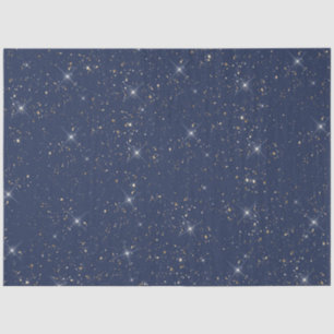 Luxury navy blue sparkle gold glitter pattern tissue paper
