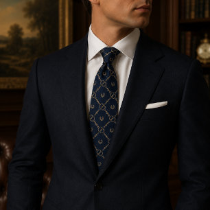 Luxury Navy Equestrian Horse Bit Tie