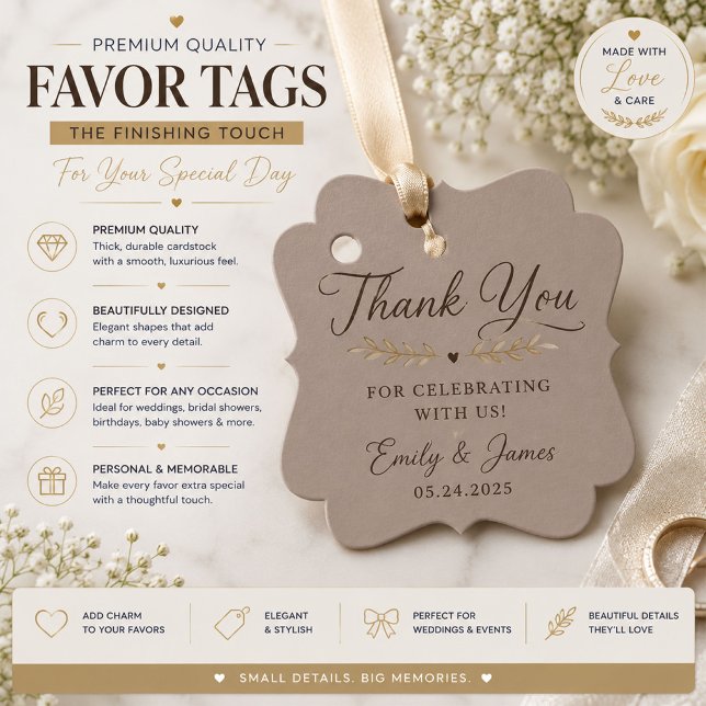 Luxury Neutral Favour Tags Template (Creator Uploaded)