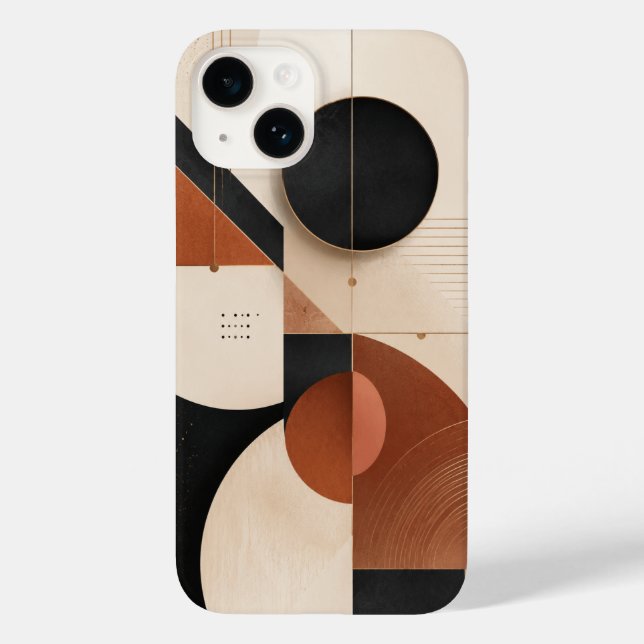 Luxury Neutral Geometric Aesthetic Case-Mate iPhone Case (Back)