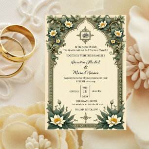 Luxury Nikkah Islamic Wedding  Invitation