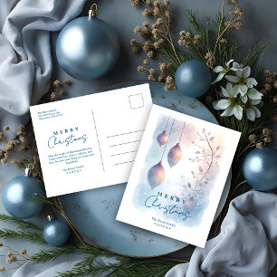 Luxury Nordic Watercolor Christmas Minimalist Holiday Postcard