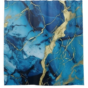 Luxury Ocean Blue Marble Gold Kintsugi Agate