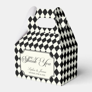 Luxury Old Money Black Ivory Vintage Wedding Favor Box