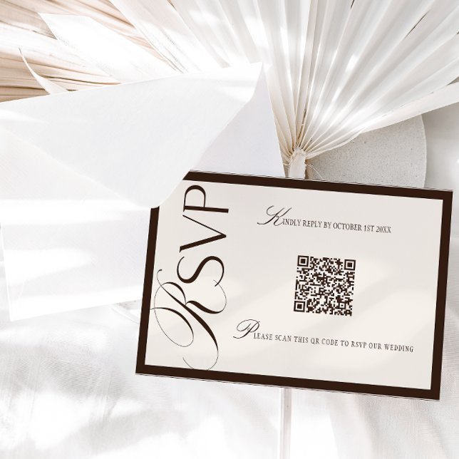 Luxury Old Money Brown Beige RSVP Card (Creator Uploaded)