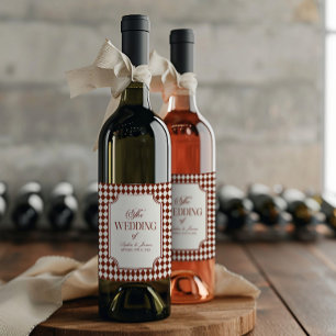 Luxury Old Money Burgundy Vintage Wedding Wine Label
