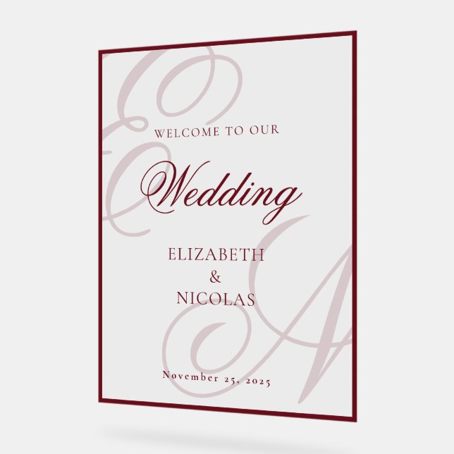 Luxury Old Money Monogram Wedding Welcome (Angle)