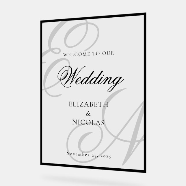 Luxury Old Money Monogram Wedding Welcome (Angle)