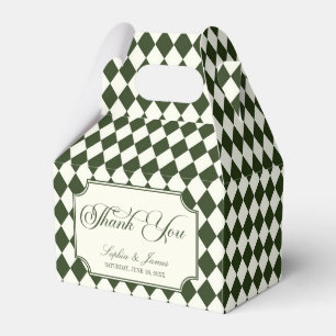 Luxury Old Money Olive Green Vintage Wedding Favor Box