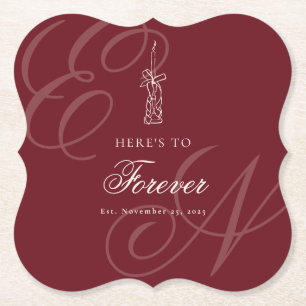 Luxury Old Money Retro Calligraphy Wedding Paper Coaster