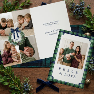 Luxury Old Money Tartan Multi Photo Christmas Holiday Card