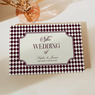 Luxury Old Money Wine Ivory Vintage Wedding Guest Book