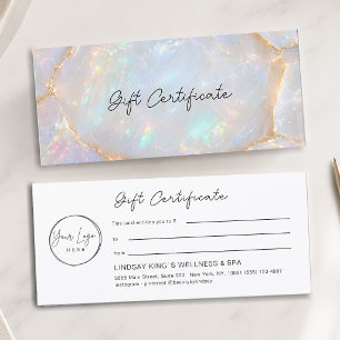 Luxury Opal Holographic Logo Gift Certificate