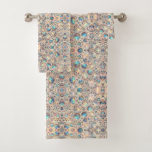 Luxury Opal Leopard Print Pattern Bath Towel Set