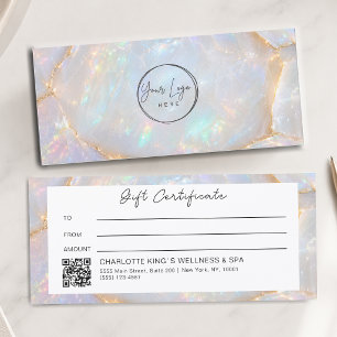Luxury Opal Logo QR Code Gift Certificate
