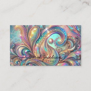 Luxury Opal Paisley Diamond  Business Card