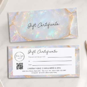 Luxury Opal QR Code Logo Gift Certificate