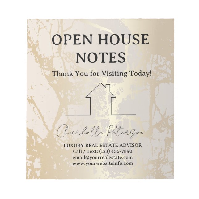 Luxury Open House Notepad (Front)