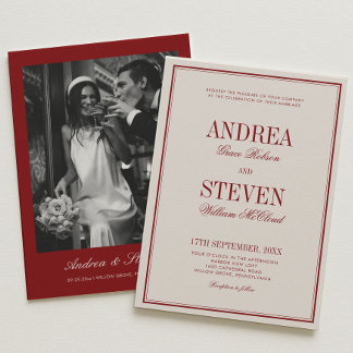 Luxury Opera Deep Red Wedding  Invitation
