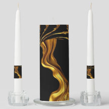 Luxury Opulent Swirl Liquid Gold Black Monochrome 