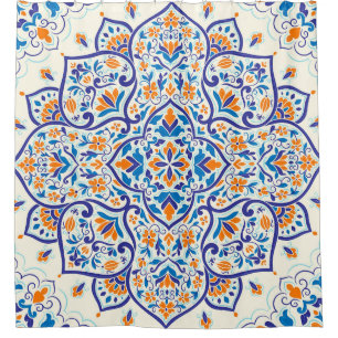 Luxury Orange Blue Ornament Pattern