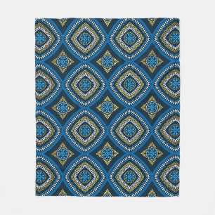 Luxury oriental seamless pattern fleece blanket