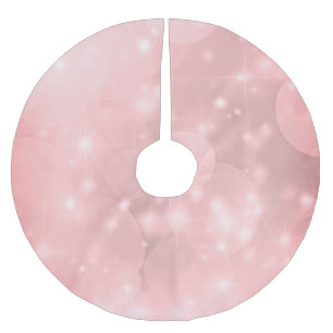 Luxury Pale Pink Sparkly Christmas Brushed Polyester Tree Skirt