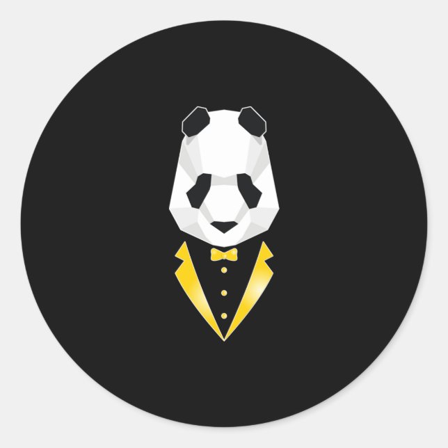 Luxury Panda Classic Round Sticker (Front)