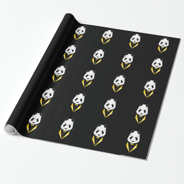 Luxury Panda Wrapping Paper (Unrolled)
