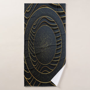 Luxury paper cut backgrounds with golden line and  bath towel