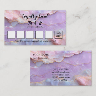 Luxury Pastel Marble Lash Artist Loyalty Card