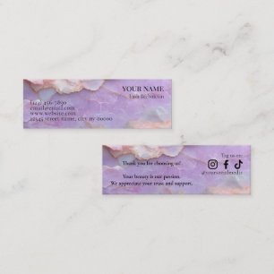 Luxury Pastel Marble Lash Artist Thank you Card