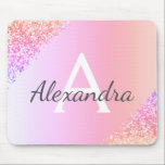 Luxury Pastel Sparkle Glitter Monogram Name Mouse Pad<br><div class="desc">Pastel Pink, Purple, Orange Ombre Faux Sparkle and Glitter Metallic Foil Monogram Name and Initial Monogram Mouse pad. This luxury chic girly monogrammed Mousepad is perfect for the home or office and would be a perfect gift for a student or co-worker. Please contact the designer for matching items.</div>