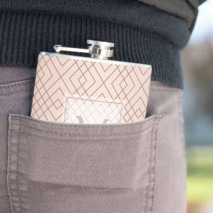 Luxury pattern Rose Gold Monogram Hip Flask