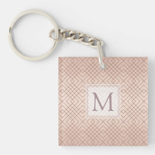 Luxury pattern Rose Gold Personalized Keychain
