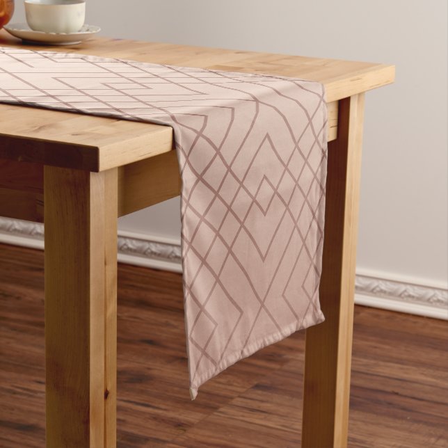 Luxury pattern Rose Gold Short Table Runner (In Situ)