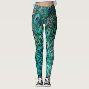 Luxury Peacock Feather  Leggings